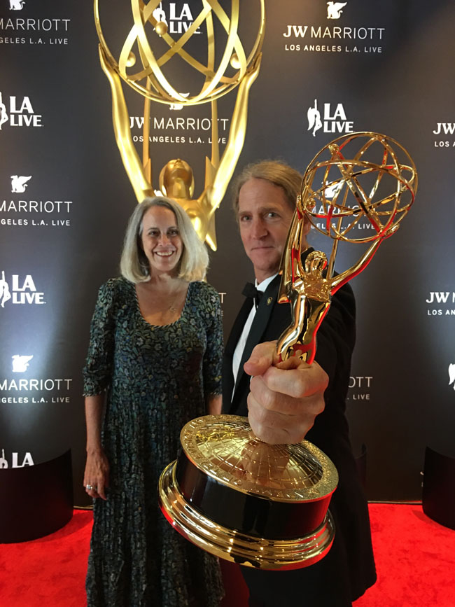 Dave knox, Bill Winters, Joe Belack and Maceo Bishop pose during the 2021 Creative Arts Emmy Awards