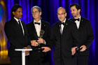 On Stage   Dave and the Hamilton crew accept award from Academy of Television Arts